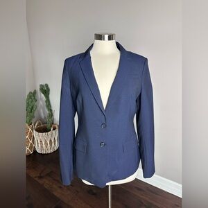Banana Republic Blazer Wool Tailored Suit Jacket Navy Womens 12